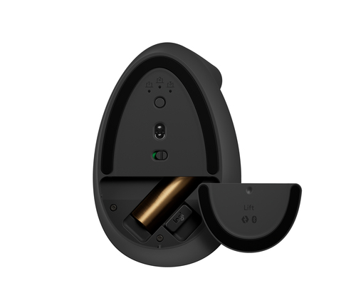Logitech Lift Mouse - Bluetooth/Radio Frequency - USB Type A - Optical - 6 Button(s) - 4 Programmable Button(s) - Graphite