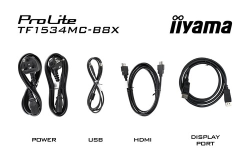 iiyama ProLite TF1534MC-B8X. Bildschirmdiagonale: 38,1 cm (15"), Display-Auflösung: 1024 x 768 Pixel, HD-Typ: XGA, Bildsch
