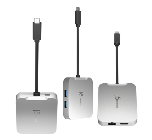j5create Elite JCD391-N 5 Anschluss(e) USB-Typ C Docking Station für Notebook, Tastatur, Maus, Flash-Laufwerk, Tablet, Sma