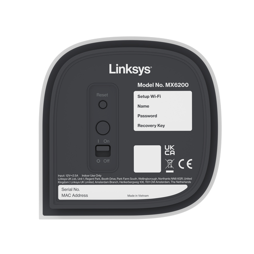 Linksys Velop Pro 6E MX6202 Wi-Fi 6E IEEE 802.11ax Ethernet Wireless Router - Tri Band - 1 x Network Port - 1 x Broadband 