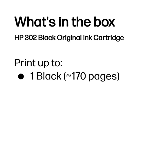 Cartuccia inchiostro Originale HP 302 Ad inchiostro - Nero - Ad inchiostro