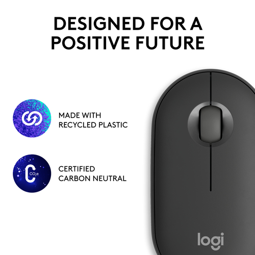 Mouse Logitech Pebble - Bluetooth - Grafite - Wireless