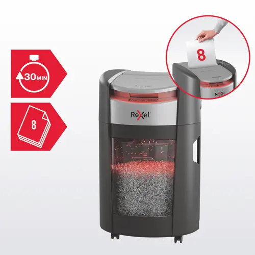Rexel ShredMax AutoFeed+ 200X Cross Cut Paper Shredder. Shredding type: Cross shredding, Working width: 22.5 cm, Shredding
