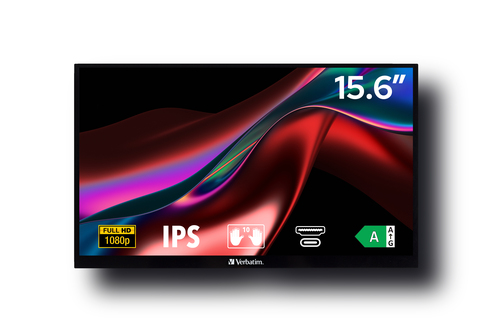 Monitor LED touchscreen Verbatim PMT-15 - 406,4 mm (16") Classe - 16:9 - 6 ms - 39,6 cm (15,6") Viewable - Capacità - 10 P