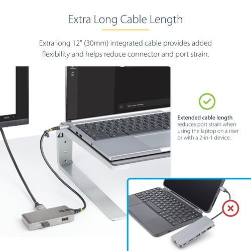 StarTech.com USB Type C Docking Station for Tablet, Monitor, Notebook - 100 W - Space Gray - Portable - 1 Displays Support