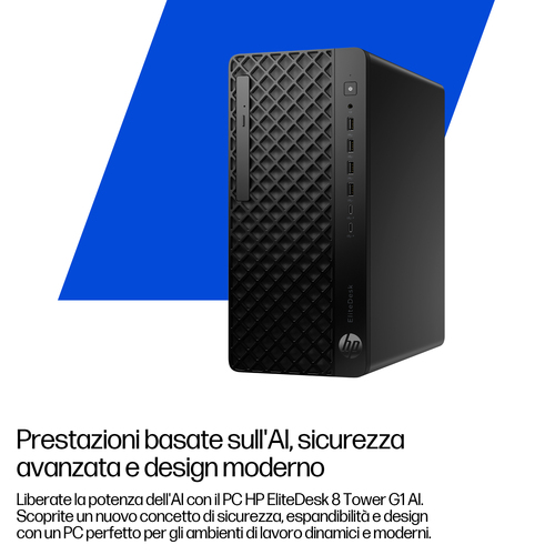 HP EliteDesk 8 Tower G1i AI PC Wolf Pro Security Edition. Famiglia processore: Intel Core Ultra 7, Modello del processore: