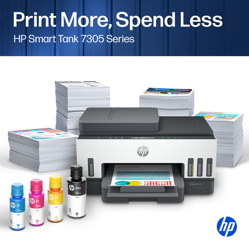 HP 7305 Kabellos Smart Tank - Tintenstrahl-Multifunktionsdrucker - Farbe - Grau - Kopierer/Fax/Drucker/Scanner - 23 Seiten