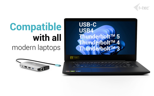 i-tec 10 Port(s) USB Type C Docking Station for Monitor, Notebook, Tablet PC, Workstation - Charging Capability - 3 Displa