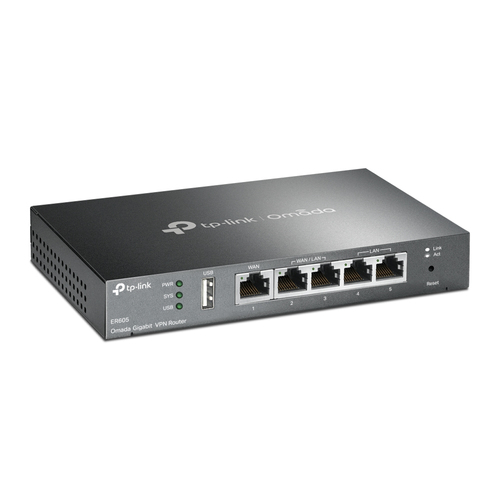 Omada ER605 Ethernet Drahtlos Router - 4 x Netzwerk-Anschluss - 1 x Breitband-Anschluss - Gigabit-Ethernet - VPN unterstüt