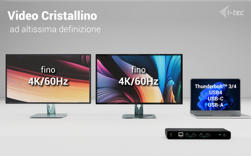 Docking station i-tec USB Type-C per Monitor, Smartphone, Microfono, Computer portatile, Tablet - Compatibilita carica - 1