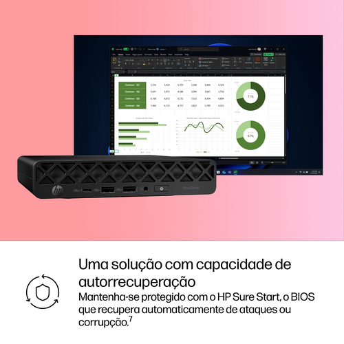 HP ProDesk 4 G1i Computador secretária - Intel Core Ultra 5 2ª geração - 16 GB - 512 GB PCI Express NVMe SSD - Mini PC - I