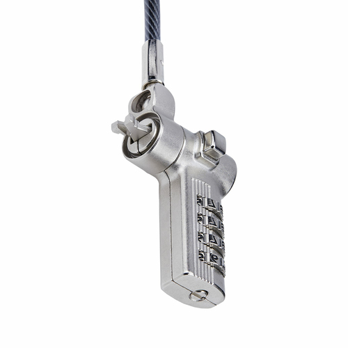 StarTech.com Antivol Universel pour Ordinateur Portable de 2m, Câble de Sécurité Sérialisé, Compatible avec Noble Wedge®/N