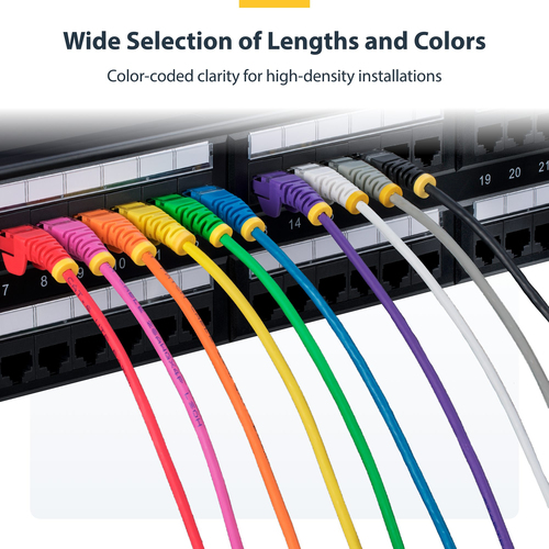 StarTech.com Cavo Ethernet CAT6 Blu da 25cm; Patch UTP PoE 100W con Plug RJ45 Antigroviglio, Cavo Lan Slim in Rame Puro 28