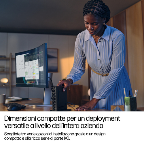 HP EliteDesk 8 Mini G1i Desktop AI PC Wolf Pro Security Edition. Famiglia processore: Intel Core Ultra 5, Modello del proc