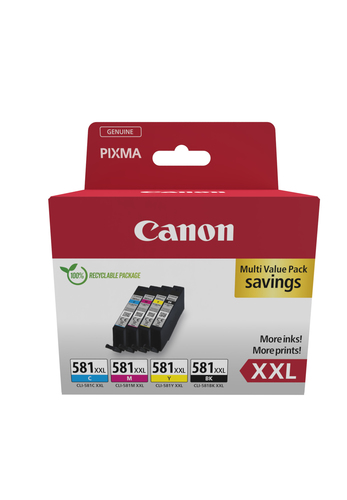 Canon CLI-581XXL Tintenstrahl Tintenpatrone - CMYK - Original - Mehrfachpacker Pack