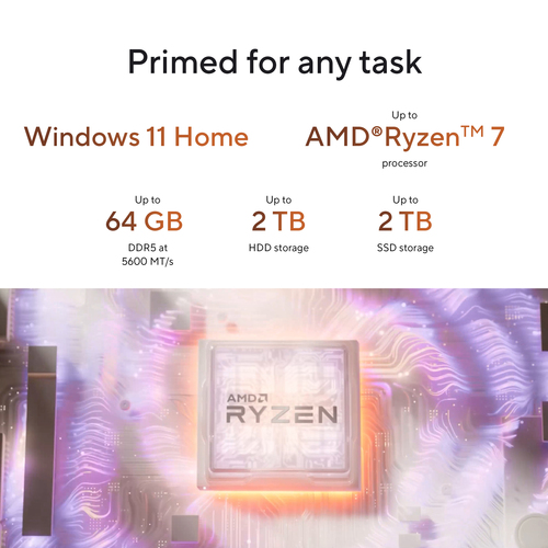 ASUS V500 Mini Tower VM501MH-0R5220065W-WIT. Processor frequency: 3.2 GHz, Processor family: AMD Ryzen™ 5, Processor model