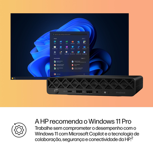 HP ProDesk 4 G1i Computador secretária - Intel Core Ultra 5 2ª geração - 16 GB - 512 GB PCI Express NVMe SSD - Mini PC - I