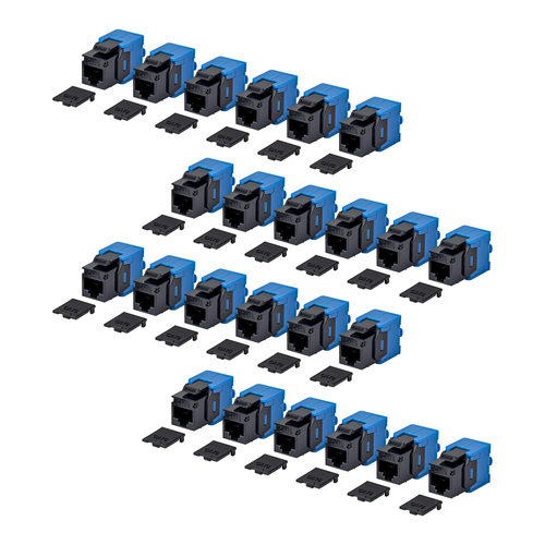 StarTech.com Jack Keystone Cat6, Lot de 24 Prises Ethernet RJ45 Keystone, Prise Murale UTP Cat6, 180 Degrés Sans Outil, No