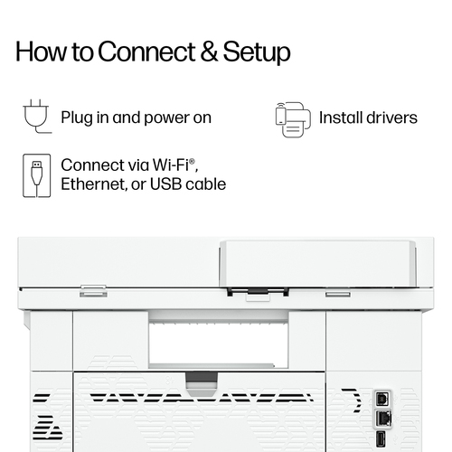 HP LaserJet Pro 4113fdn Wired Laser Multifunction Printer - Monochrome - White, Blue - Copier/Printer/Scanner - Automatic 