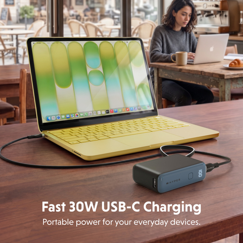 Hyperjuice Flex HJ5401BKGL Power Bank - Black Expanse - For Smartphone, Tablet PC, Notebook, USB Type A Device, USB Type C