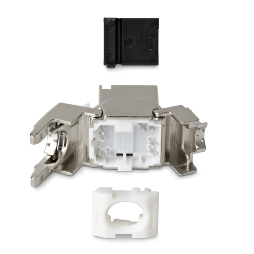 StarTech.com Jack Keystone Cat8, Lot de 6 Prises Ethernet RJ45 Keystone, Prise Murale STP Cat8, 180 Degrés Sans Outil - Bl