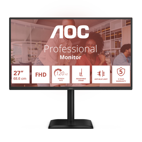 AOC 27E4U 27 Zoll Klasse Full HD LED-Monitor - 16:9 Format - Schwarz - 68,6 cm (27 Zoll) Viewable - IPS-Technologie (In-Pl