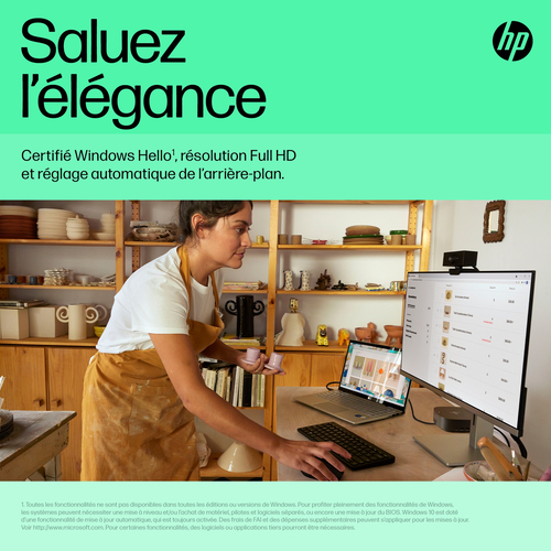 HP 620 FHD Webcam. Megapixel (approx.): 4 MP, Maximum video resolution: 1920 x 1080 pixels, Camera HD type: Full HD. Inter