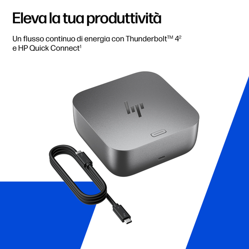 HP Dock Thunderbolt 4 100 W G6. Tecnologia di connessione: Cablato, Interfaccia host: Thunderbolt 4, Fornitura di alimenta