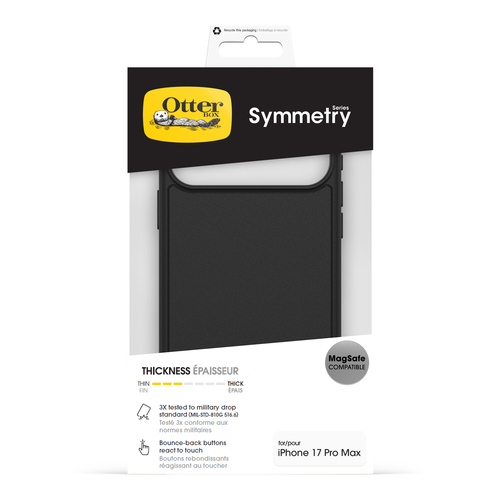 OtterBox Symmetry Series Clear Estojo para Apple Smartphone - Preto - Varejo - Resistente a quedas, Resistente a riscos - 