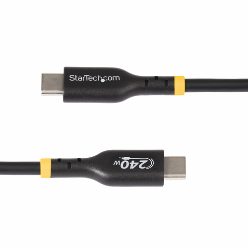StarTech.com Câble de Recharge USB-C de 2m, Cordon USB-C Certifié USB-IF, 240W PD EPR, Câble de Transfert de Données USB-C