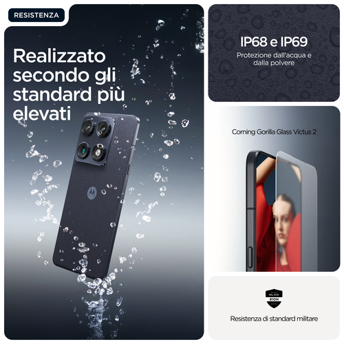 Motorola signature 17,2 cm (6.78") Doppia SIM Android 16.0 5G USB tipo-C 16 GB 512 GB 5200 mAh Blu scuro PANTONE Carbon. D