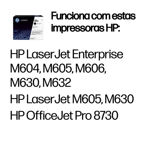 HP 81A (CF281A) Original Laser Cartucho de toner - Embalagem Individual - Preto - 1 Cada - Laser - 1 Pack