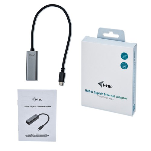 i-tec Gigabit Ethernet Card for Computer, Notebook, Tablet - 10/100/1000Base-T - Portable - Space Gray - USB 3.1 Type C - 