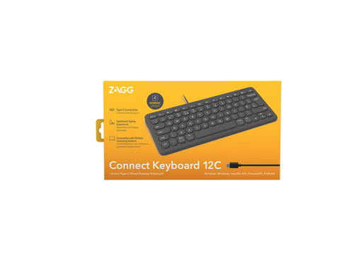 ZAGG WIRED KEYBOARD TYPE-C CHARCOAL