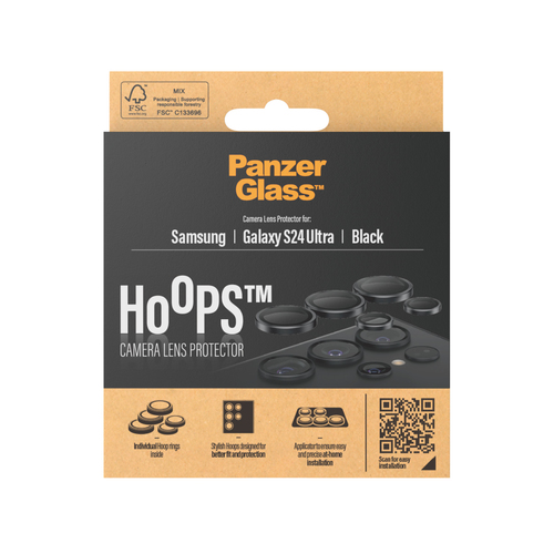 PanzerGlass Hoops Camera Lens Protector - Black - Glass, Metal
