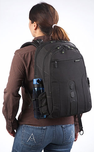 Targus EcoSpruce TBB013EU Carrying Case (Backpack) for 39.6 cm (15.6") Notebook, Business Card - Black - Water Resistant B