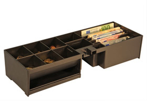 apg Flip-Top MFS437A-BL460 Cash Drawer - 6 Bill - 8 Coin - Printer Driven - Aço inoxidável - Preto - 102 mm Altura x 460 m