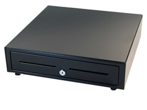 apg Genesis 1616 Cash Drawer - 4 Bill - 8 Coin - 2 Media Slot - Stainless Steel, Plastic - Black - 109.2 mm Height x 411.5