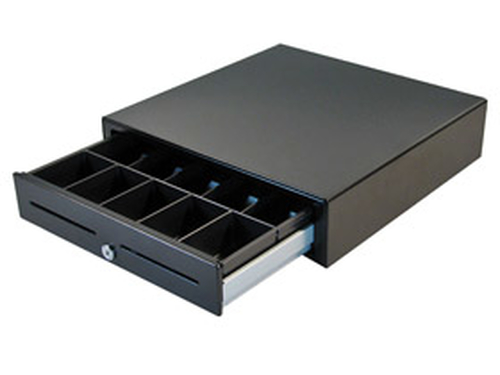 apg Genesis 1616 Cash Drawer - 4 Bill - 8 Coin - 2 Media Slot - Stainless Steel, Plastic - Black - 109.2 mm Height x 411.5