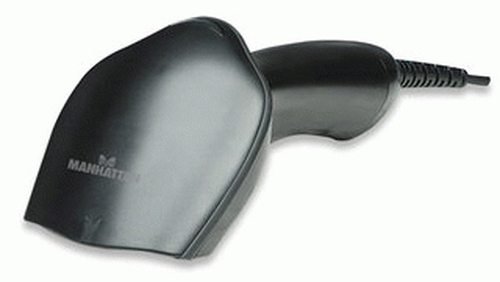 Manhattan 460835 Handheld Barcode Scanner - Cable Connectivity - Black - 500 scan/s - 500 mm Scan Distance - 1D - CCD - US