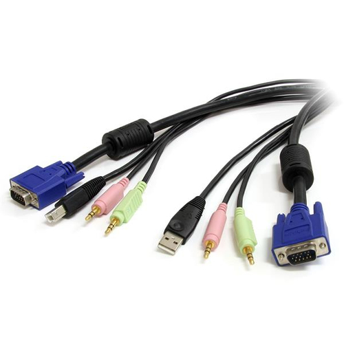 StarTech.com 1,8m 4-in-1 USB VGA KVM Kabel mit Audio - Schwarz