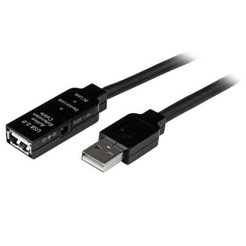 StarTech.com 10m, USB2.0 - USB2.0. Kabellänge: 10 m. Anschluss 1: USB A, Anschluss 2: USB A, USB-Version: USB 2.0, Stecker