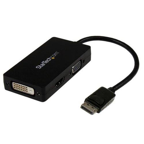 StarTech.com Adaptateur de voyage DisplayPort vers VGA / DVI / HDMI - Covertisseur vidéo 3-en-1. Longueur de câble: 0,15 m