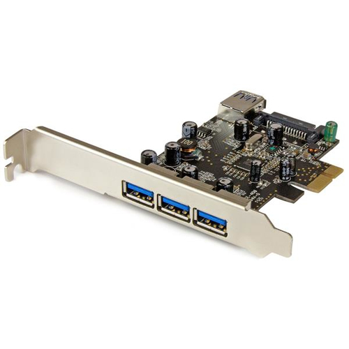 StarTech.com 4 Port PCI Express USB 3.0 Card - 3 External and 1 Internal - Native OS Support in Windows 8 and 7 - Standard