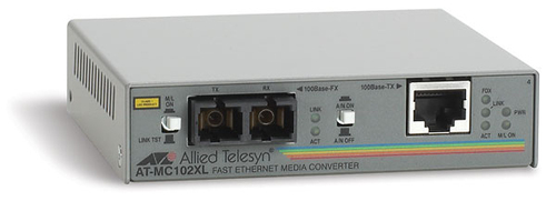 Allied Telesis AT-MC102XL. Maximale Datenübertragungsrate: 100 Mbit/s, Verkabelungstechnologie: 100TX/100FX. Übertragungst