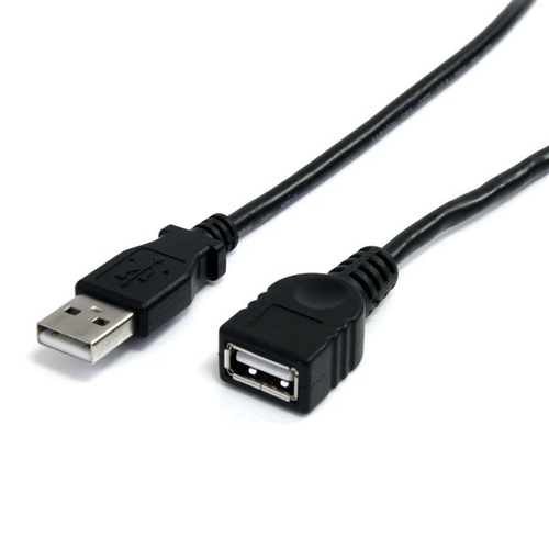 StarTech.com 6 ft Black USB 2.0 Extension Cable A to A - M/F - Cable for Peripheral Device, PC, MAC, Printer - First End: 