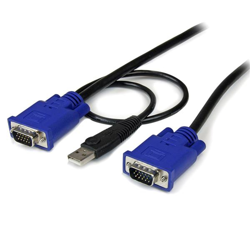 StarTech.com 1,8m 2-in-1 USB VGA KVM Kabel - Zweiter Anschluss: 1 x 15-pin HD-15 - Male, 1 x 15-pin HD-15 - Male - Schwarz