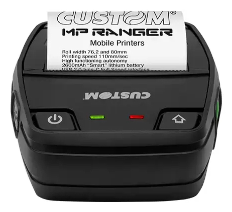 Custom MP RANGER Mobil Direktthermodrucker - Monochrom - Quittungsdruck - USB - Seriell - Bluetooth - Wireless LAN - Akku/