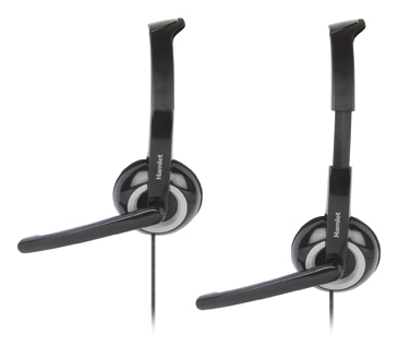 Hamlet Cuffia Stereo USB con Microfono  per PC / Notebook. Connessione USB. Bi-Aurale, Sovraurale. Comandi per volume / Mu