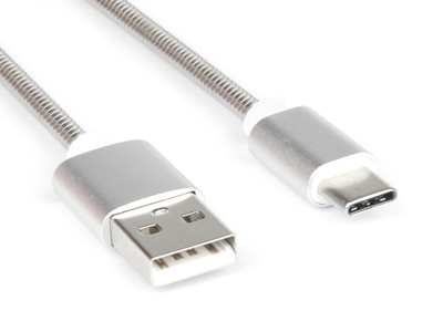 Hamlet Cavo USB2.0 A to USB Type-C Maschio - Maschio per Ricarica e Trasferimento dati. Cavo con guaina esterna in metallo